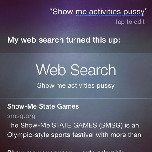 So Siri seems to be mad at me. I asked her to show my activities for THIS WEEK and this is what she showed me. I do know what pussy activities are, they’re called Kegels. #xs