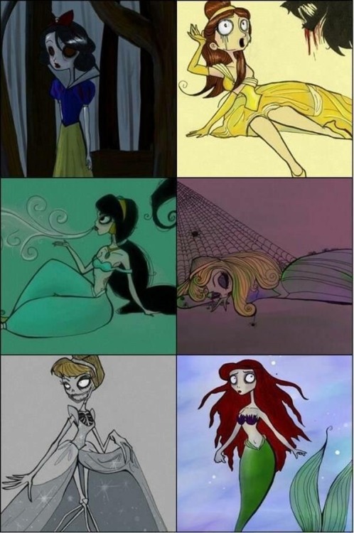 siempresarcastico:  —Las princesas de Disney versión Tim Burton.   siempresarcastico