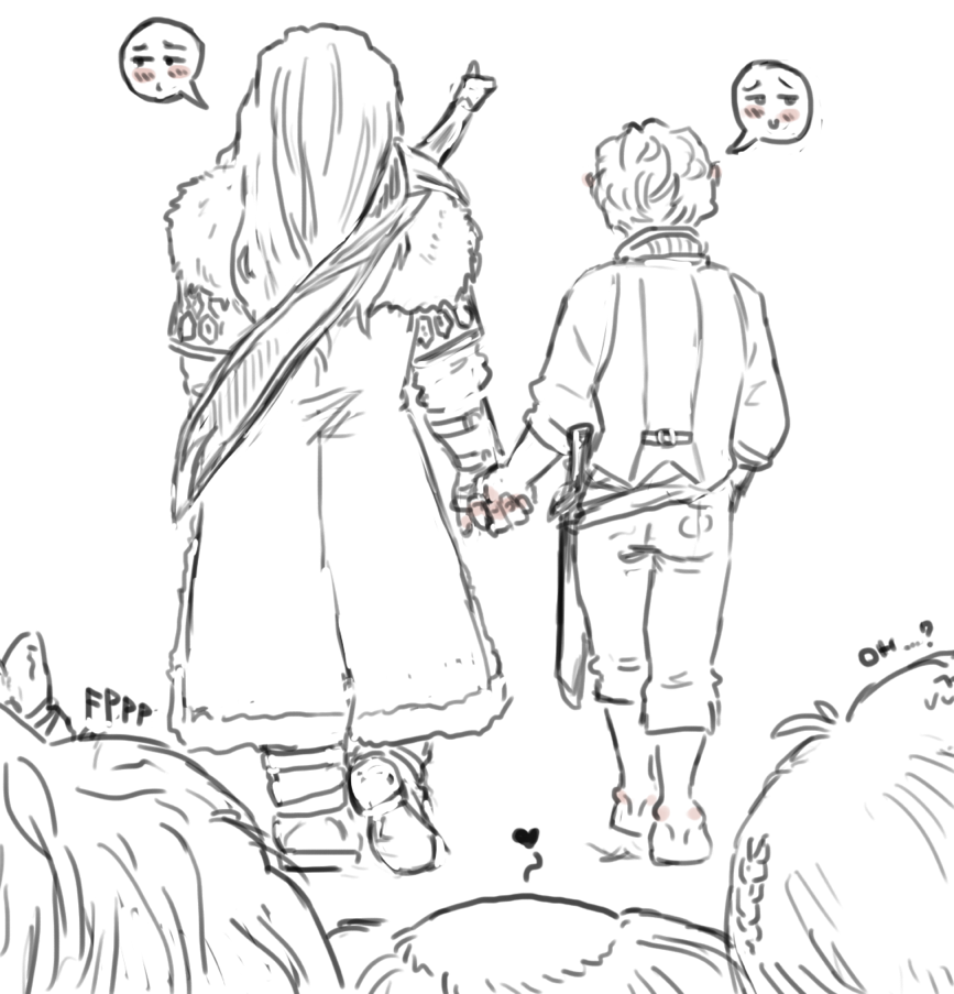 ladynorthstar:  Bifur, Bombur and Ori catch a glimpse of their majestic leader and