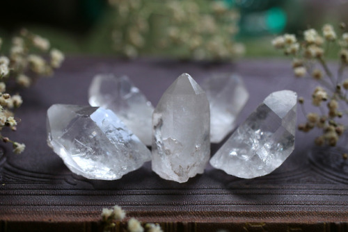 Green fluorite shards, druzy amethyst, silver maple leaf necklaces, clear quartz points and big labr