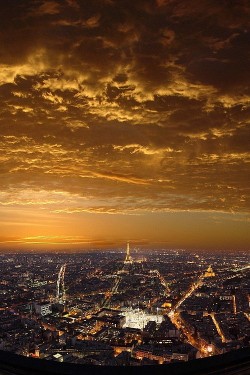 -fuckthisscene:  Sunset Over Paris By Batistini Gaston 