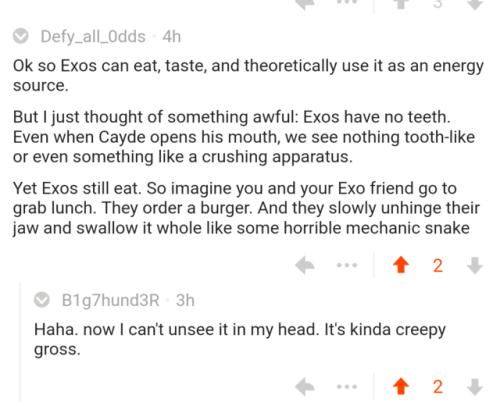 capricorn-twilight: I don’t care what Bungie says this is now the canon way Exos eat