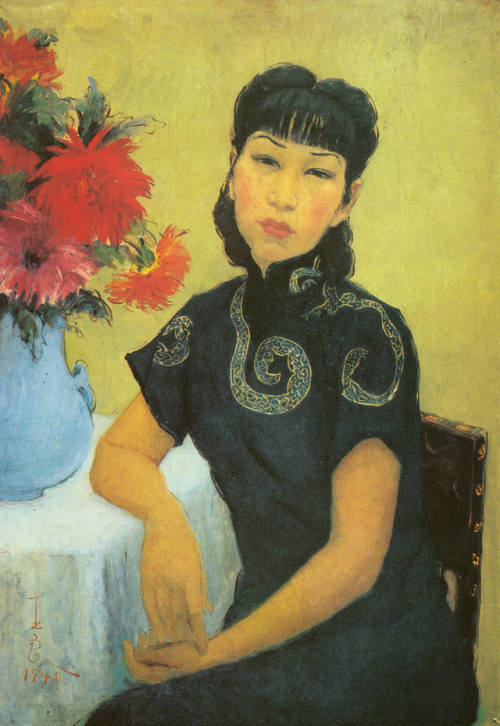 sinethetamagazine:Self-Portrait by Panzhang Yuliang (潘张玉良). 1940.Born Chen Xiuqing in 1895 in Jiangs