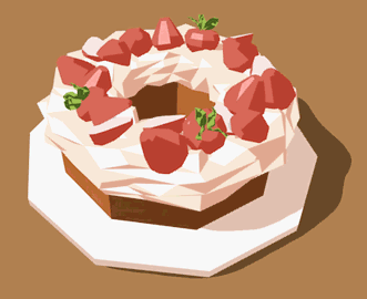 simplecg:mrpurin:made a low poly cake!Yum!