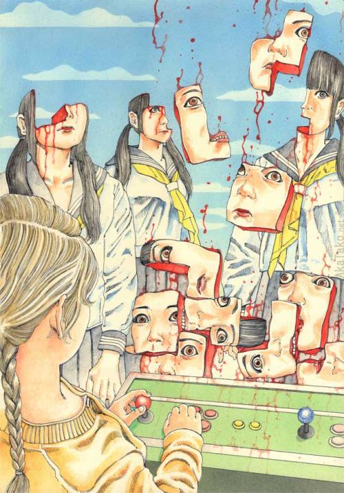 Real life Tetris.By Shintaro Kago in &ldquo;Collapsed Face Girls 2&rdquo;. Signed copies available a