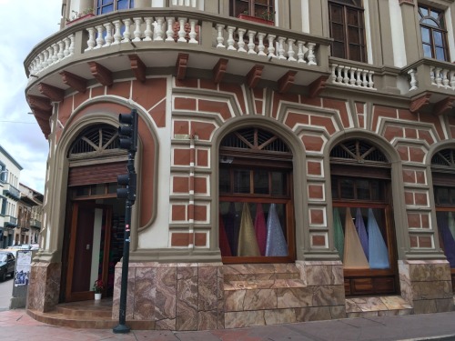 Spanish colonial buildings in central Cuenca, Ecuador