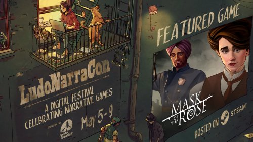 We’re exhibiting Mask of the Rose at LudoNarraCon, a narrative games festival hosted on Steam!We’ll 