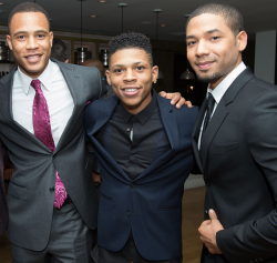 soph-okonedo:  Trai Byers, Bryshere Gray and Jussie Smollett pose for a photo at the Uptown Pre-Oscar Gala honoring Lee Daniels at Fig &amp; Olive Melrose Place on February 19, 2015  