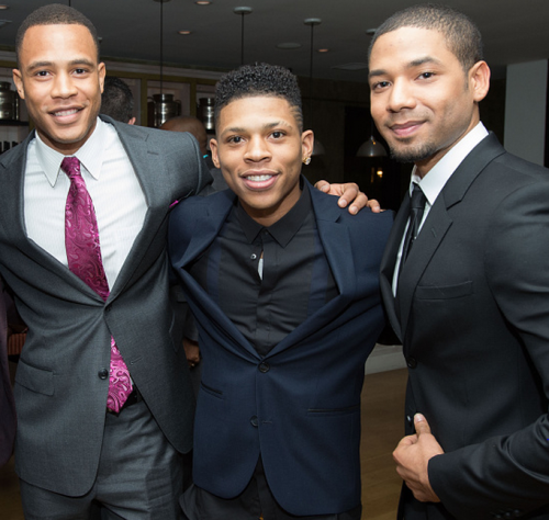 soph-okonedo:  Trai Byers, Bryshere Gray and Jussie Smollett pose for a photo at the Uptown Pre-Oscar Gala honoring Lee Daniels at Fig & Olive Melrose Place on February 19, 2015  
