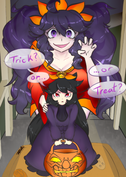 rak-art: Hex and Ashley out trick or treating