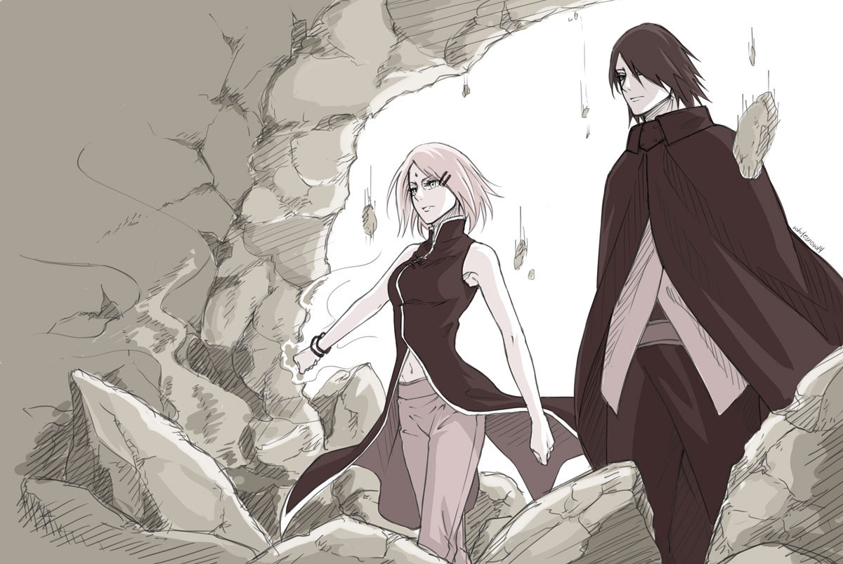 whitesnow14:  onemerryjester:  whitesnow14:  The Uchiha couple, on their way to kick