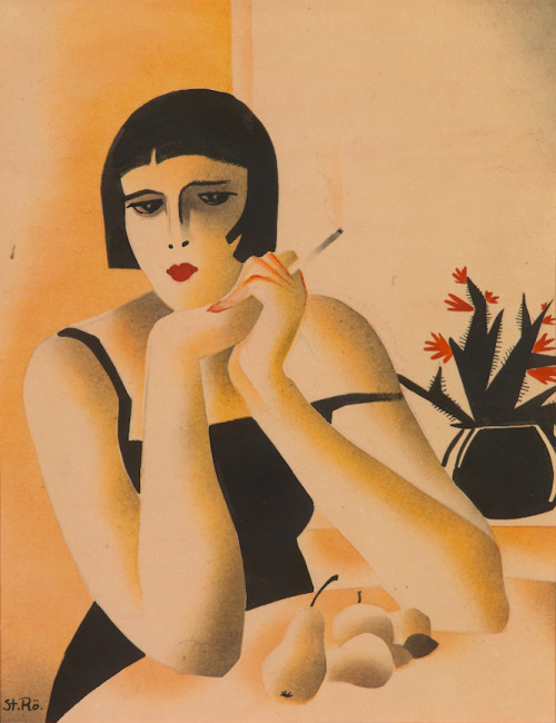 Steponas Romeris (Stefan Römer) (Lithuanian, 1900–1951). Young woman with a cigarette (ca