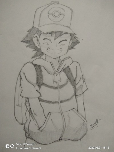 vindrawins:Ash Ketchum✨Ash Ketchum✨ Just practicing to draw some Pokemon related stuff…I don’t know who drawn the original sketch but I redraw it for my practice & childhood fanism purpose 🤩.I tried to draw sketch after long time