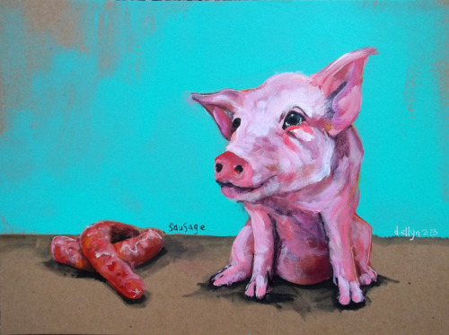 vegan-art:  by Dana Ellyn Meet Your Meat -&gt; www.youtube.com/watch?v=7rRDXv41Buo &lt;-