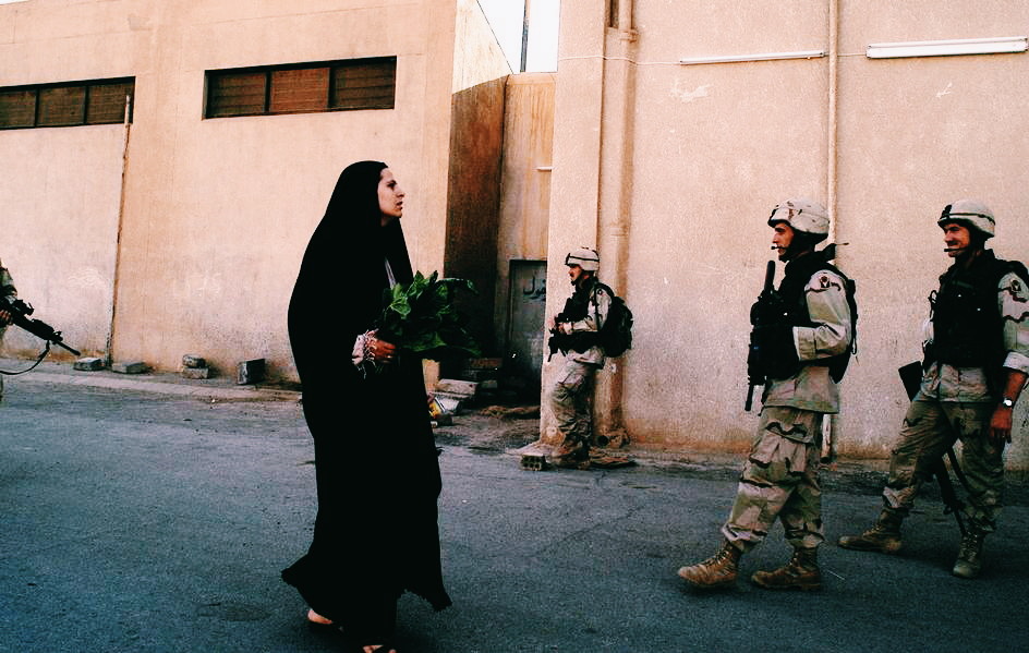 aliirq:  US troops on patrol in the streets in Baghdad, Iraq. July 2003. by Thomas