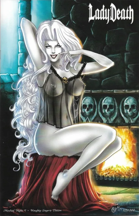 naughtyhalloweenart:   Lady Death: Mischief Night  by David Harrigan