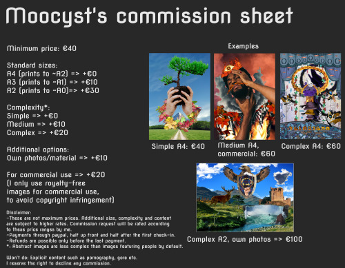 I’m opening my commissions here as well! Shoot me a message with your idea and we can talk about pri