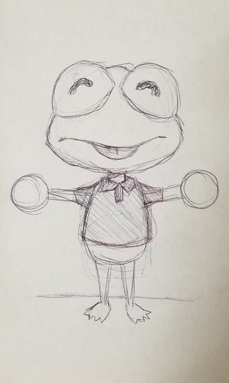 fallskimarts: ✨Kermit as an Animal Crossing Character✨ Drew Kermit from Muppet Babies as an Animal C