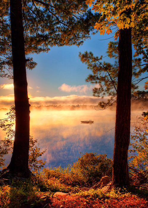 coiour-my-world:Morning Mist on Echo Lake | Greg from Maine 
