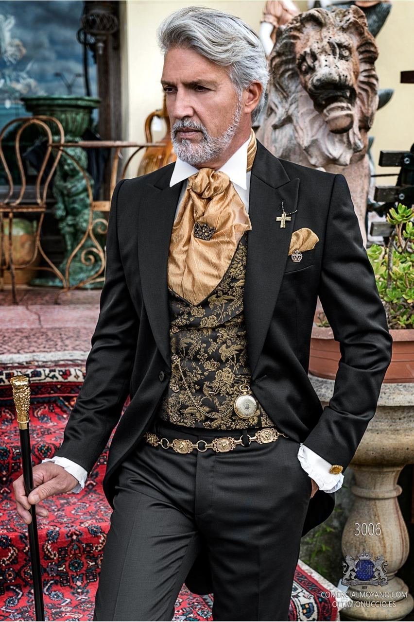 steampunktendencies:“Black gothic tailored fit italian morning suit ...