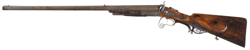 A carved and engraved double barrel cape gun crafted by B. Beerman of Munster, Germany, circa 1862