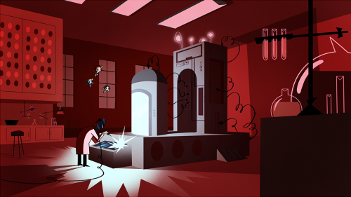 Two Background Made In School, From The PowerPuff Grils Movie ( Cartoon Network)
