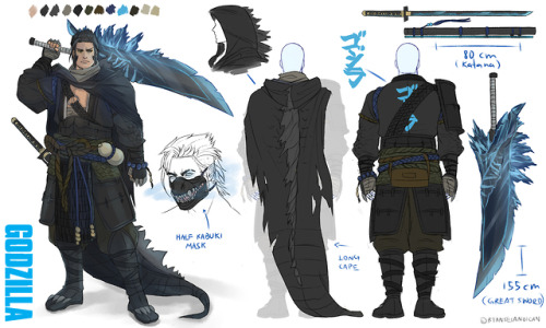 AS PROMISED!!I finally made gijinka D&D/fantasy Godzilla design sheets for all the cosplayers wh