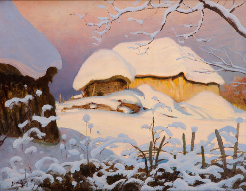 polishpaintersonly:“Winter Landscape” (1911) Roman Bratkowski (Polish;1869-1954 )oil on canvas, priv