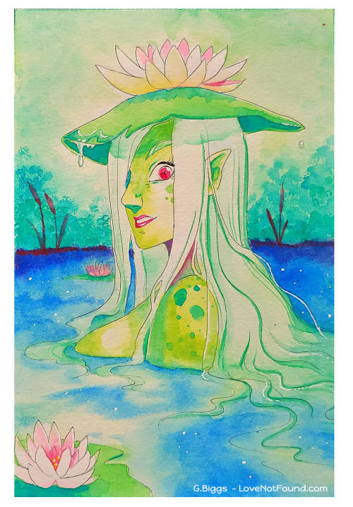 Water-lily Nymph. 6" x 9" watercolors