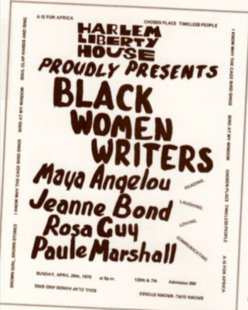 Harlem Liberty House presents Black Women Writers (April, 1970)