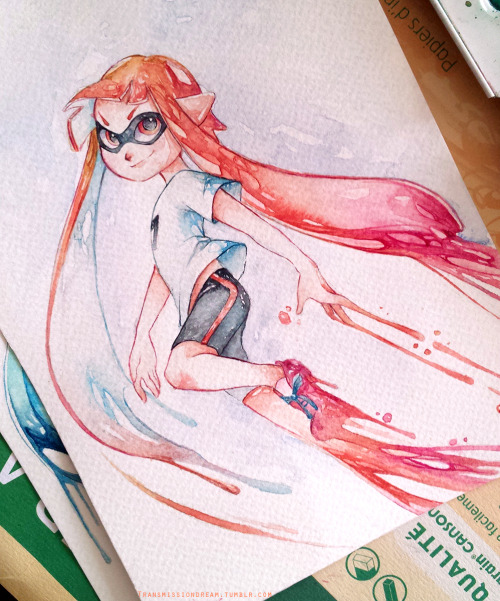 Inkling girls! Their design is a wonderful excuse to make some watercolors!