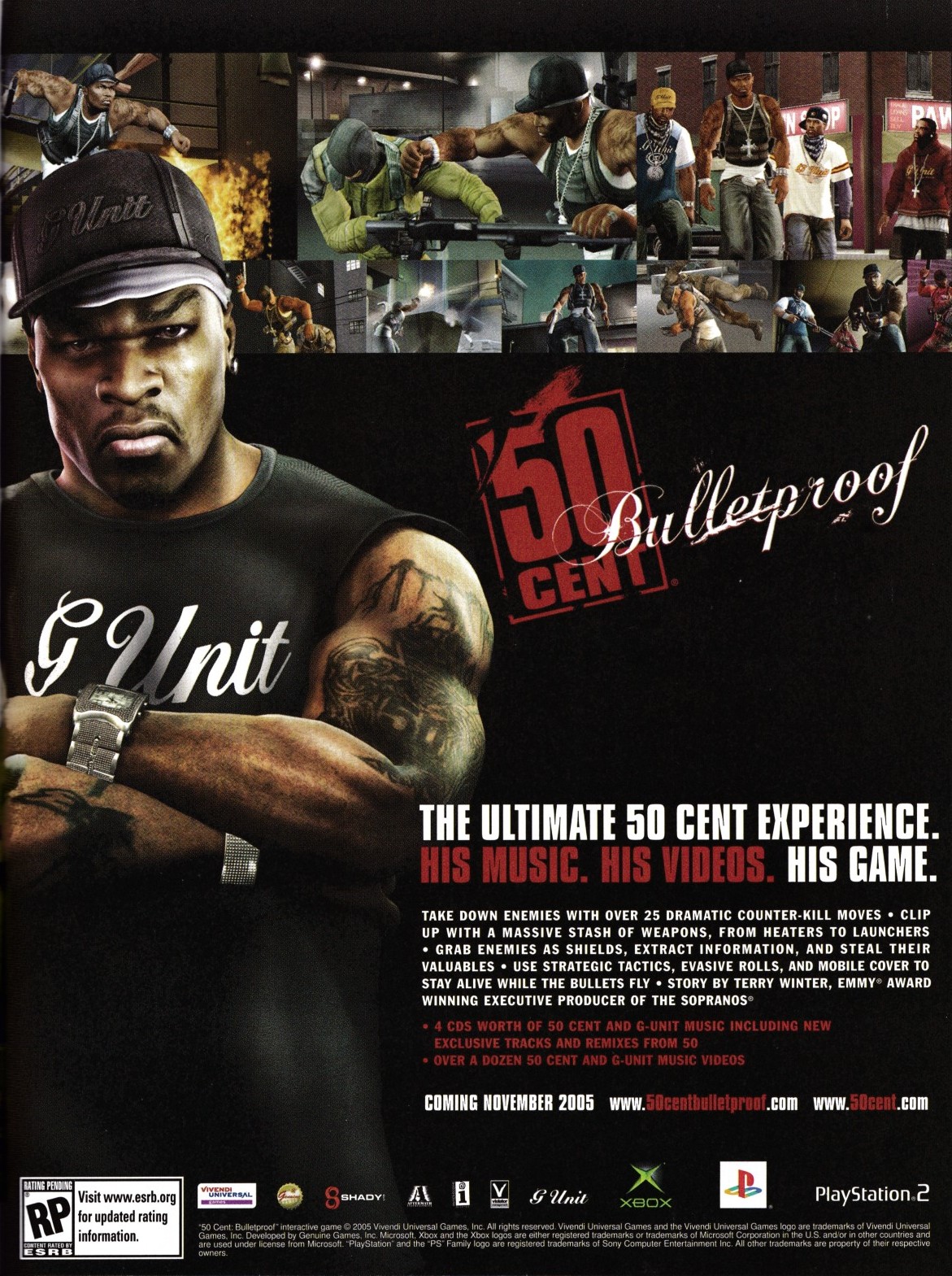 Video Game Print Ads — '50 Cent: Bulletproof' [PS2 / XBOX] [USA]...