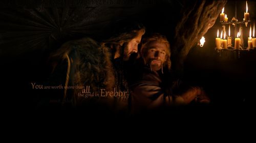 I think this is beautiful even though I don't ship it.http://smut-slut.deviantart.com/art/Thorin-Fil