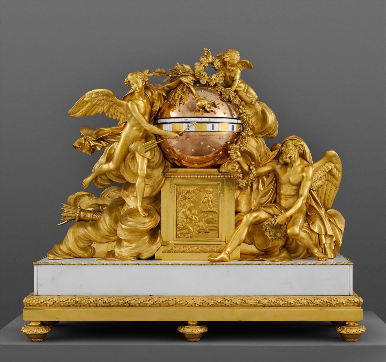 ganymedesrocks:  un-monde-de-papier:  Horloge, Augustin Pajou et Jean-Baptiste Lepaute,
