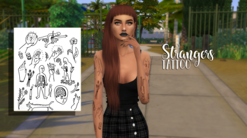 hieizzysims: Strangers Arm TattooAn image I found at pinterest and decided to do a tattoo using it. 