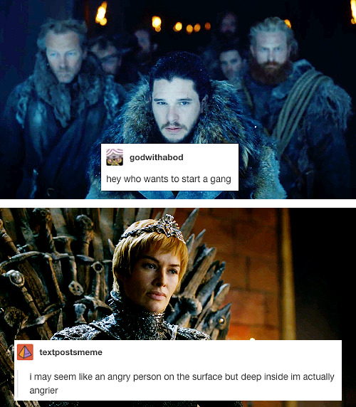 lady-feral: intoasylum: game of thrones [part 2] | text posts Is it possible that I am somehow both Arya and Brienne at any given moment? 
