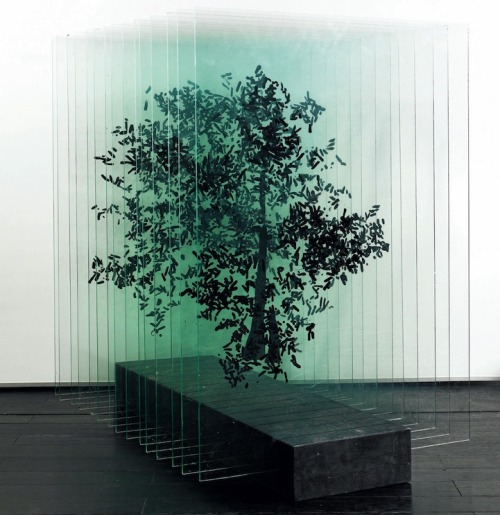 Intricate sculptures created through layered glass panels by Ardan Özmenoğlu