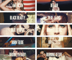 whiteteethteens:  lana del rey ≡ released songs 