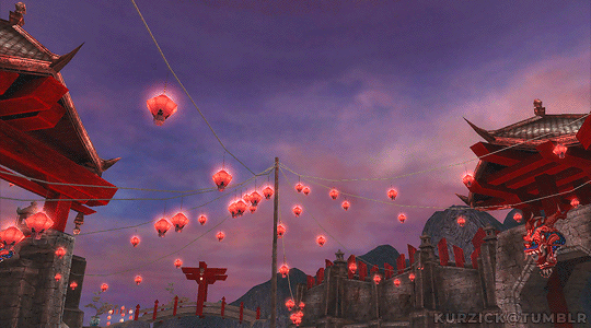 GUILD WARS↳ Shing Jea Monastery decorated for Canthan New Year