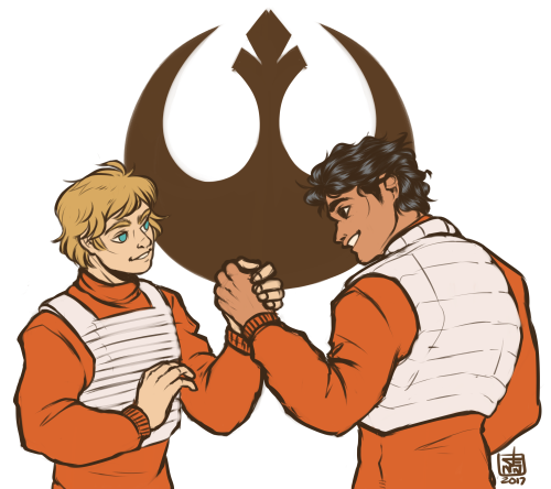 Commission for @leupagus ! Poe and Luke would be buds YOU CANNOT TELL ME OTHERWISE ٩(♡ε♡ )۶