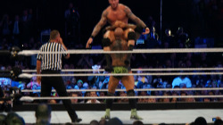 rwfan11:  …..Batista with Orton’s crotch