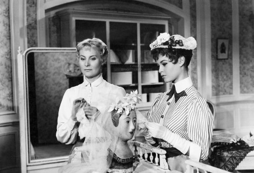 brigitteritajayne:BB with Michèle Morgan in Les grandes manoeuvres, 1955source