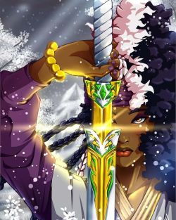 fyblackwomenart:  Commission art poster  for a Fan for the upcoming SSS Graphic Novel! Yaan and the “Sword Of Truth&quot;  by kingmrvls aka  Marvin TheKing Tyler Sr.  