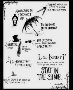 spookyloop:  vkgldarknoir: 🖤💀Stay Safe from the Sun💀🖤   The Goth Summer Survival Guide by DecadentDementia   