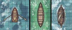 crossheadstudios: Row, row, row your boat. Been working on expanding my list of transport battlemaps, featuring vehicles one might often use when preparing a long journey from point A to B. This month I focused on naval transport, starting with small