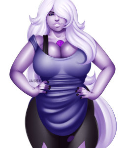 jassycoco:Basic Commission I finished last night  for ShadowLockhart on DA of Amethyst from Steven Universe in my style. I gotta say, I really like this. :) ;9