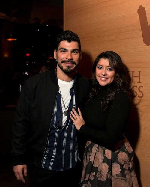 Raúl Castillo with Chelsea Rendon and Carlos Miranda at the Starz 2019 Winter TCA All-Star Af