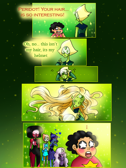 thecrystaldorks:Peridot’s Helmet by HezuNeutral on DeviantArt