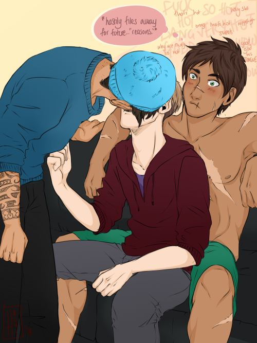 hachidraws:   later on Jean finds out Eren secretly told Marco about the ‘pocky game’ and Marco kind of ran with the idea…. both of them got fwumped with pillows  Soooo I did as a ways to celebrate Deb’s birthday! It’s been lovely getting to