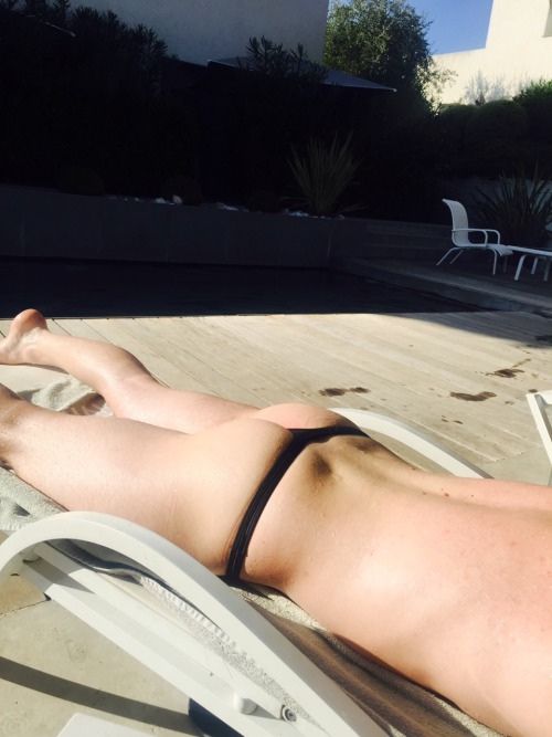 thongexhibitionist:  Working on tan lines 